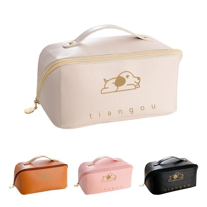 

Модная женская кожаная косметичка, подушка для органайзера, косметичка, Вместительная дорожная сумка-Органайзер, сумка для туалетных принадлежностей