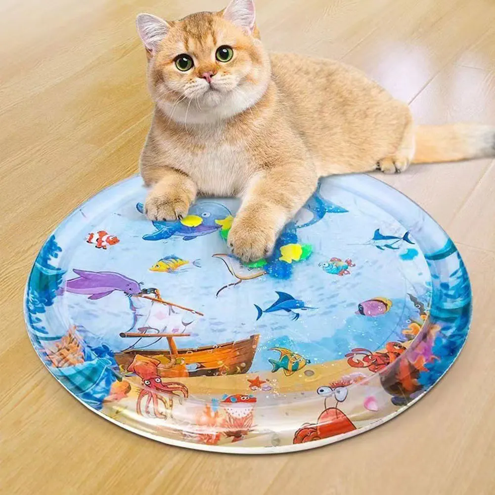 감각 자극 물놀이 매트, 물 센서 고양이 매트, 인터랙티브 고양이 장난감, 시원한 편안함 센서 물놀이 매트, 쿨링 매트, 애완 고양이 용품