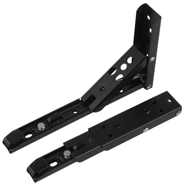 ชั้นวางของพับได้สีดำ8 "-14" 2ชิ้นชั้นวางของหนักสีขาวพับได้ชั้นวางของฮาร์ดแวร์สำหรับโต๊ะทำงาน RV รถประหยัดพื้นที่ 1