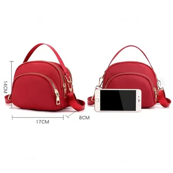 حقيبة يد صغيرة أنيقة ومتعددة الاستخدامات من النايلون وحقيبة كتف كروس، حقيبة حمل مربعة صغيرة، محفظة عملات معدنية بسيطة للاستخدام اليومي للنساء 4