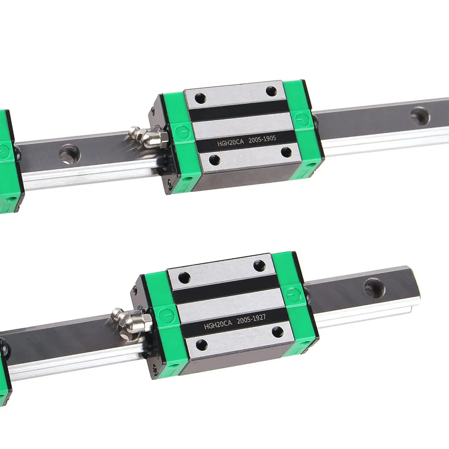 Linear Guide Rail 2 X HGR 20-2000mm Linear Slide Rail + 4 X Bearing Blocks Linear Guideway Rail for DIY CNC Routers Lathes Mills
