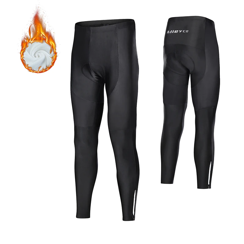 Winter Fleece Cycling MTB Pants Gel Cushion Bicycle Warm Trousers Thermal Mountain Bike Pantalon Mtb Ciclismo Pants Gym Hombre