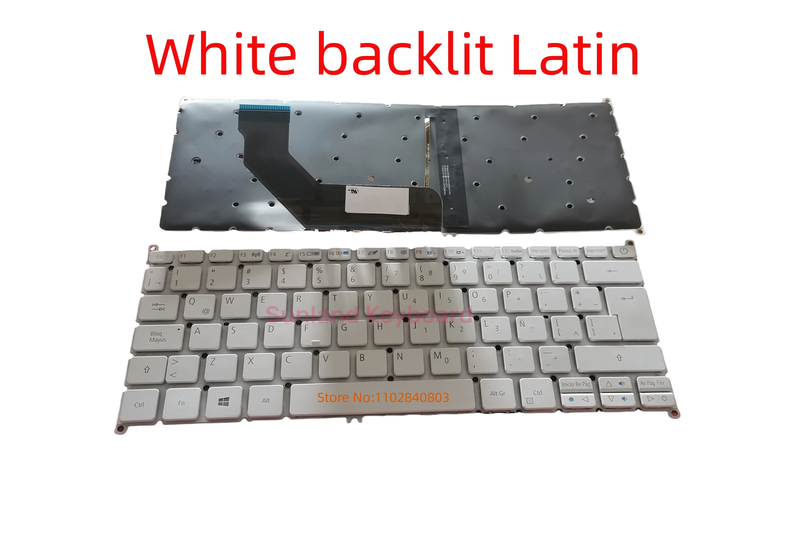 New UK CA SP LA PO FR RU IT Keyboard Backlit for Acer Swift 113 SF113-31 N17P2 S13 SF514 SF314-52G S5-371 SF5 VX15 S30-20 white