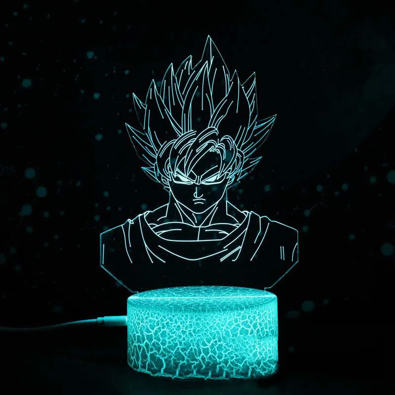 DBZ Serious Future Trunks Saiyan Armor Blue Aura DIY 3D LED Light Lamp —  DBZ Store