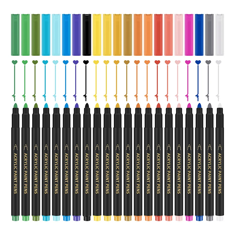 21/25 Colors Acrylic Paint Marker Pens Ceramic Rock Glass Porcelain Mug Wood Fabric Canvas Metal Permanent Pen Art Painting