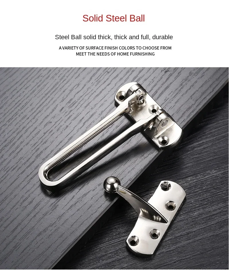 Description Picture 6 of itemThickened Door Anti-theft Buckle Zinc Alloy Chain Lock Buckle Anti Lock Door Buckle Door Lock Chain Hotel Safety Bolt
