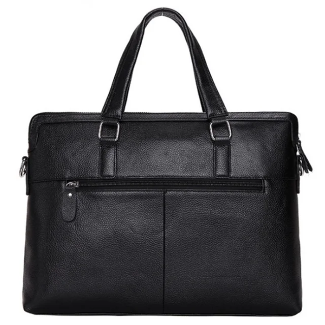 Men s Genuine Leather Briefcase Satchel Bags For Men Business Fashion Soft Cowhide Shoulder Laptop Bag