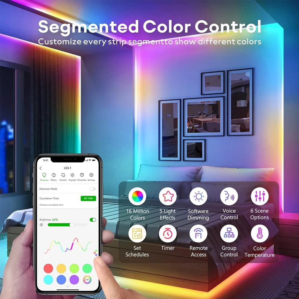 Matter WIFI RGBCCT LED Controller Homekit APP SIRI Voice Smart Control DC12V 24V Dimmer for Indoor Lighting  Apple Google Home