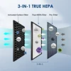 Sejoy Air Purifier HEPA Filter For Indoor 200 Square Feet 99.9% Removal With Ionizer Quiet 3 Speeds Bedroom Pets Air Purifier 3
