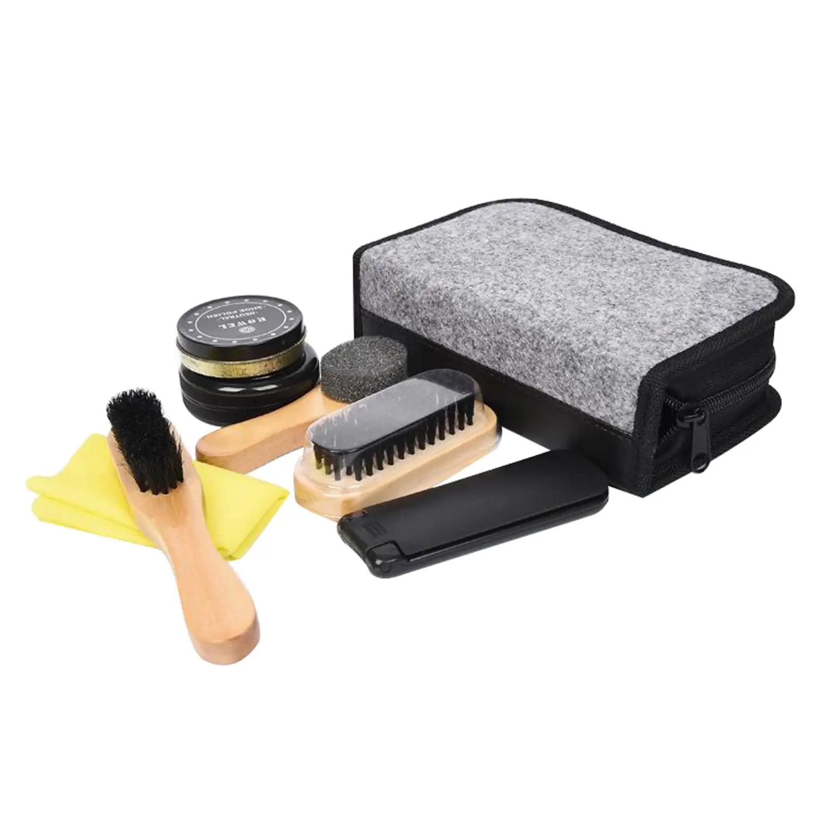 7 Pcs/ Shoes Portable with Storage Bag for Leather Shoes Boots Sneakers Cleaning Set Brush Shine Polishing Tool