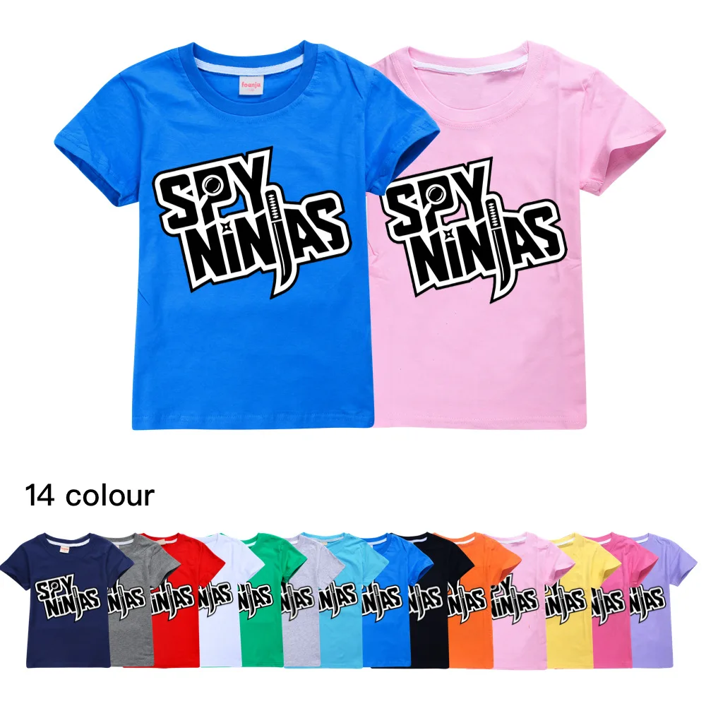 

Summer Kids cosplay SPY NINJA Top Short Sleeve T-shirt Cotton Tshirts Girls Clothes For Boys Tee costumes kawaii christmas shirt
