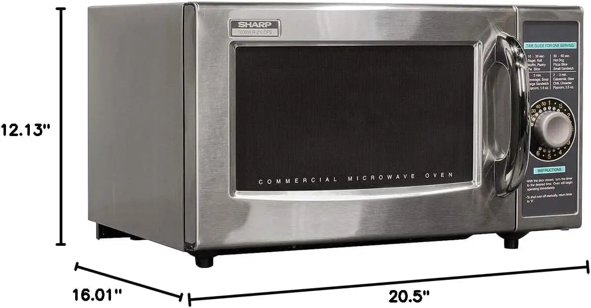 R-21  Medium-Duty Commercial Microwave Oven with Dial Timer, Stainless Steel, 1000-Watts, 120-Volts, One Size 5