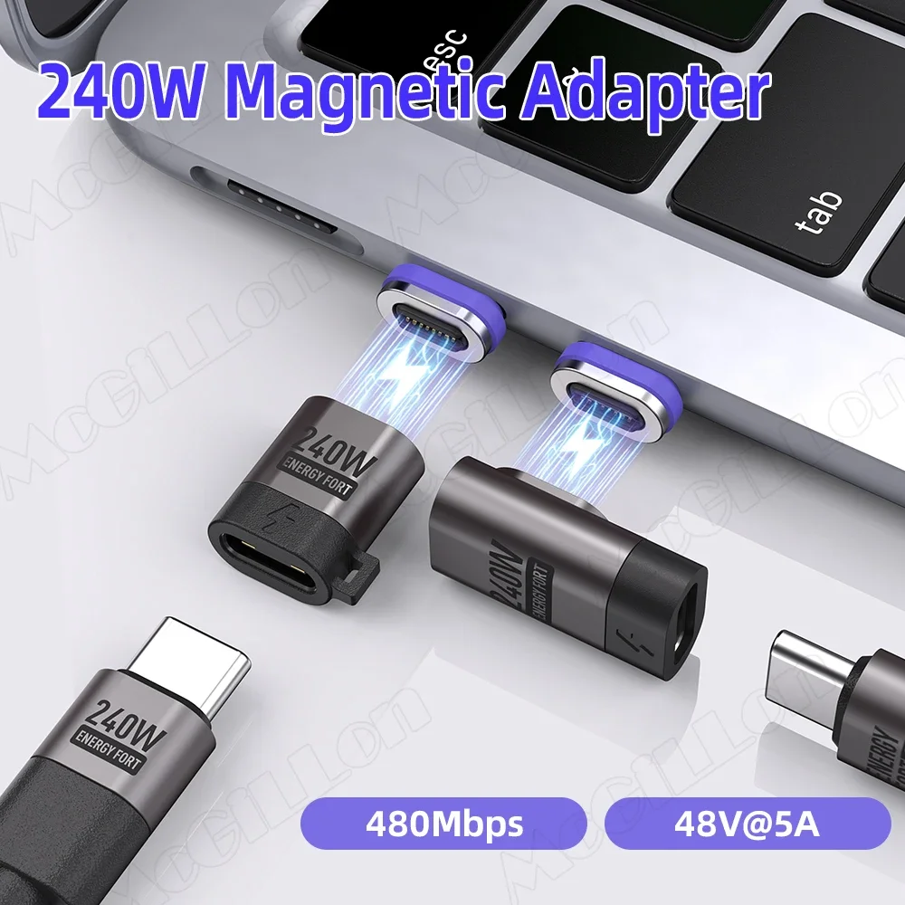 16Pin USB C to Type C Magnetic Adapter PD 240W Fast Charging Data USB Female Converter for iPhone 16 15 Macbook Samsung Xiaomi otg adapter,usb to type c adapter,magnetic cable adapter,magnetic charging adapter