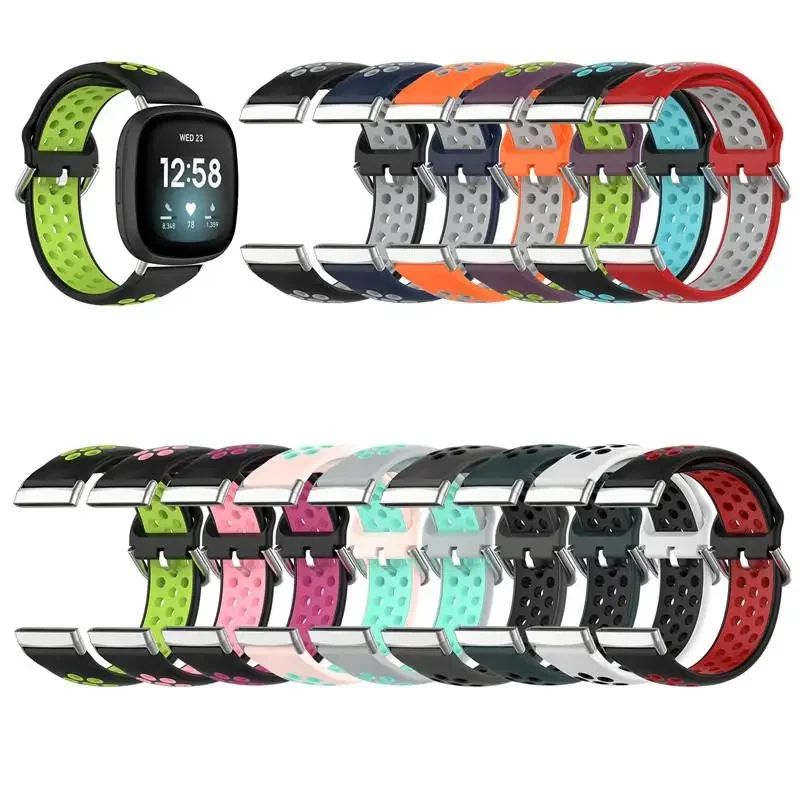

Sport Strap for Fitbit Versa 3 4 Band Breathable Rubber Bracelet Wristband for Fitbit Sense 2 Smart Watch Correa Accessories