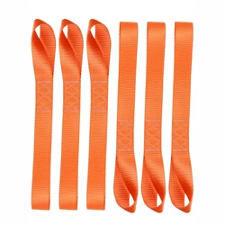 Heavy - Duty Soft Loop Tie Down Straps for Securing Cargo - 6 Pack, 15.9 inch (Orange)