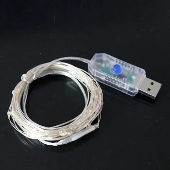 USB 크리스마스 트리 장식 LED 요정 스트링 조명, 홈 가든 웨딩 파티용 화환, 새해 선물, 8 가지 모드, 1m, 2m, 3m, 5m