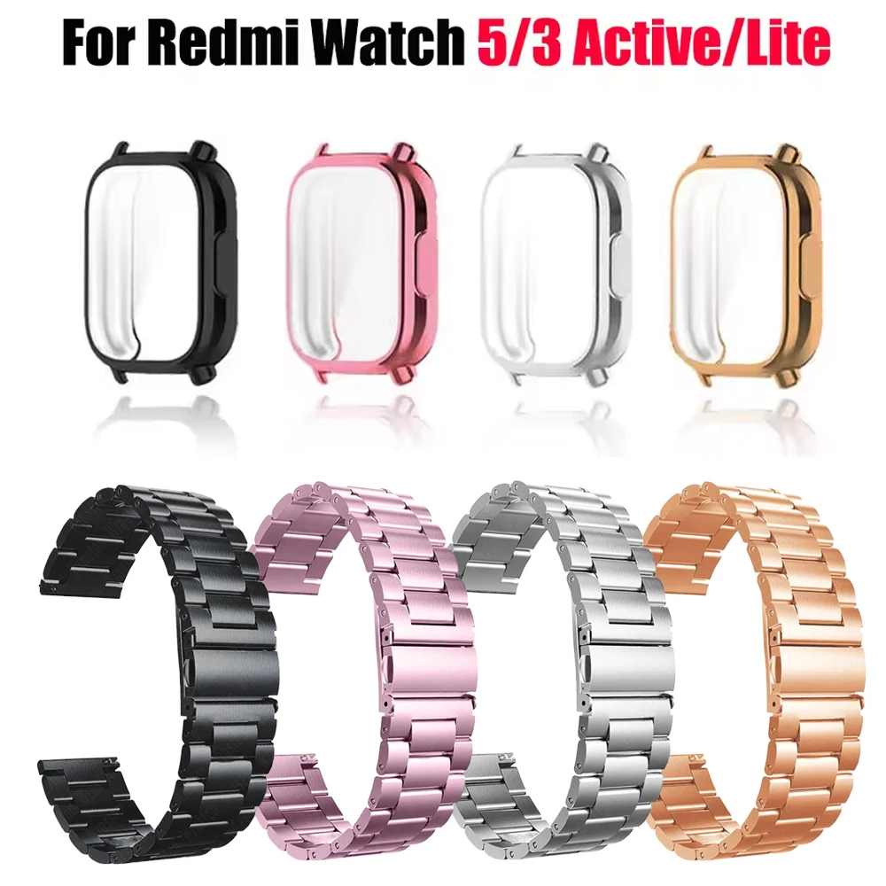 Premium Metal Strap with Protective TPU Case