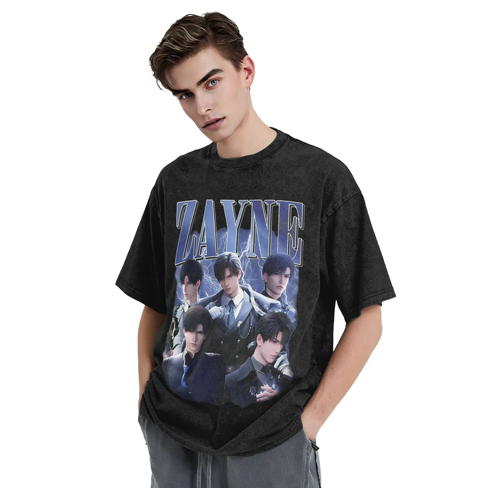 Übergroßes gewaschenes T-Shirt, lustiges Mädchen-Abendessen, ZAYNE, grafische Liebe und Deepspace-Baumwoll-T-Shirts, T-Shirt für Paare, Sommer-T-Shirts – Detail 4