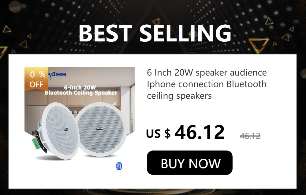 PA Sound System 6inch 15W Ceiling Speaker Recessed Passive Audio Speaker Home Music Loudspeaker for Kitchen Bedroom Store Hotel