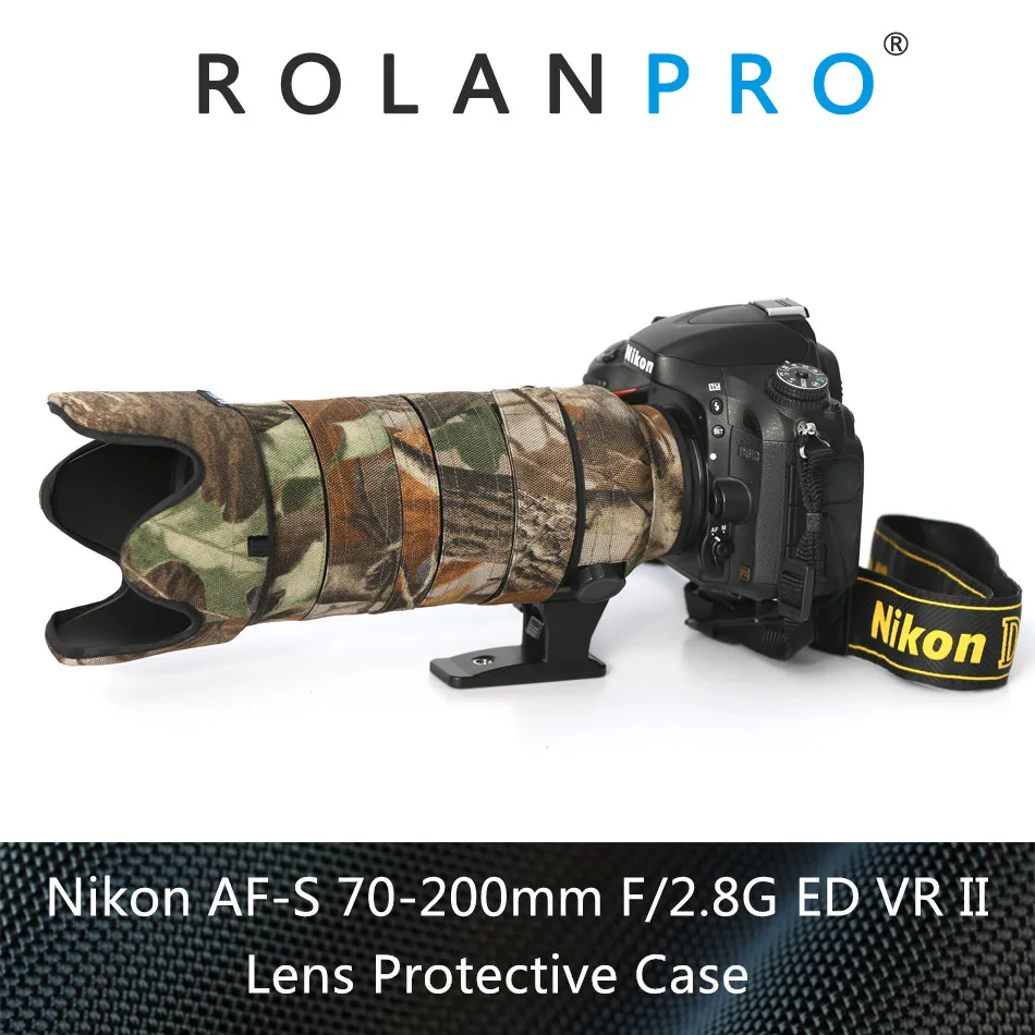 

ROLANPRO Waterproof Lens Camouflage Coat Rain Cover for Nikon AF-S 70-200mm f/2.8G ED VR II Lens Protective Case lens coat