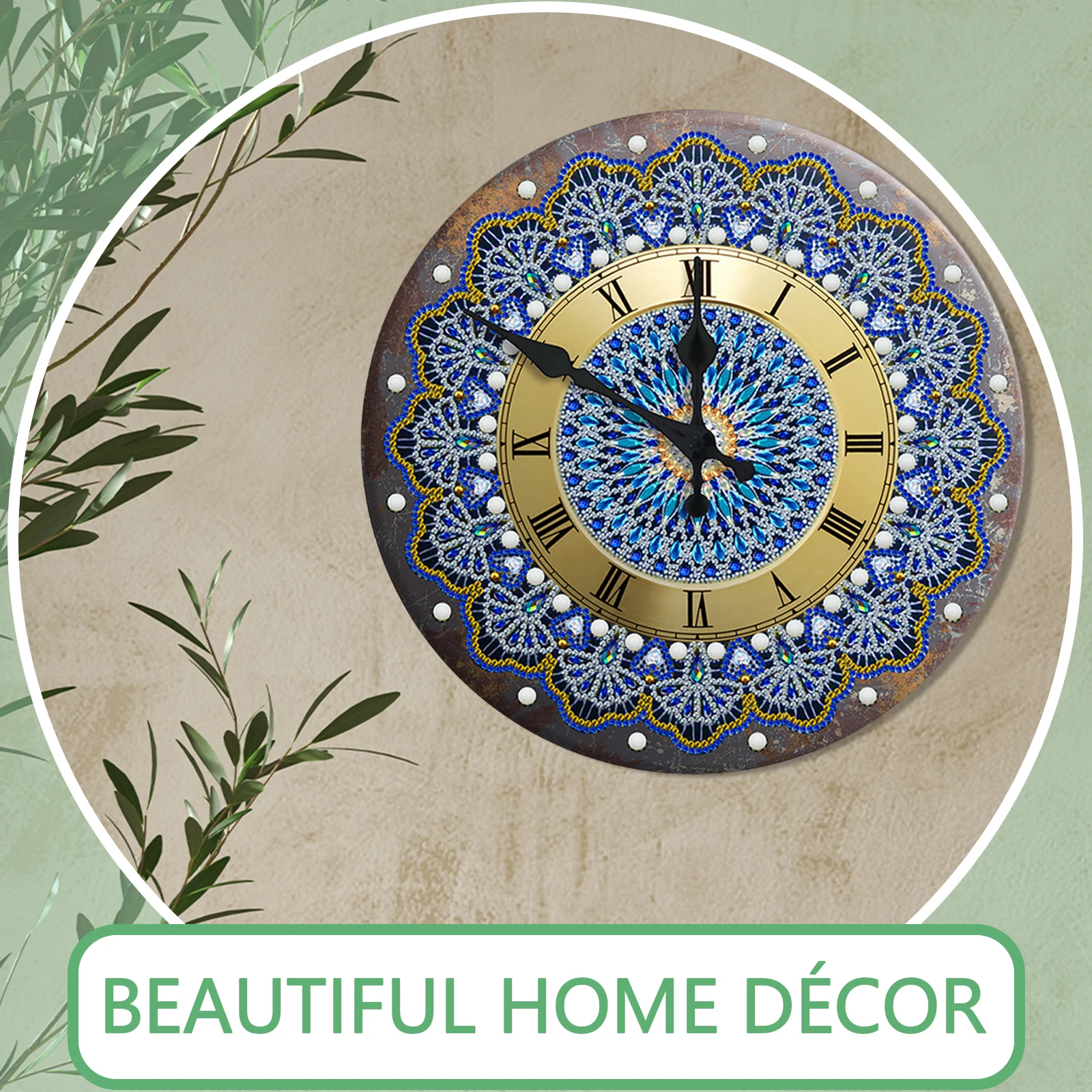 Diamond Painting Antique Clock Partial Special Drill Mosaic Wall Art Picture of Rhinestone Metal Picture Home Decoration