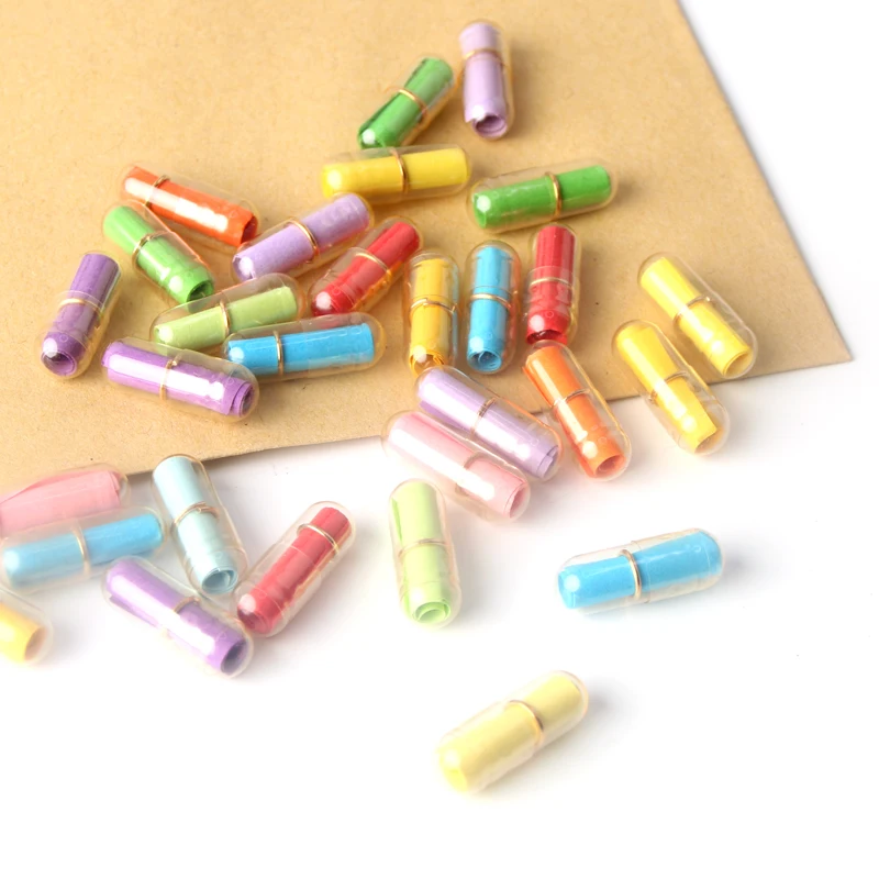 Message Letter Capsules 50Pcs Clear Wish Bottle Blank Letter Paper Envelope Capsule