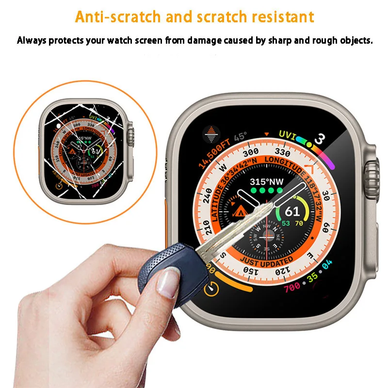 애플 워치용 강화 유리 화면 보호기, 자동 스틱 필름 도구 포함, iWatch Ultra 49mm 액세서리 전용