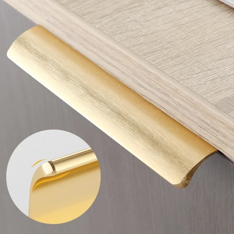 Door Handles 1200mm Black Silver Gold Aluminum Alloy Arc Cabinet Drawer Invisible Long Wardrobe Edge Sealing