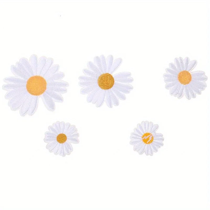30 pièces marguerite fer sur patchs blanc marguerite brodé Patch, fleur