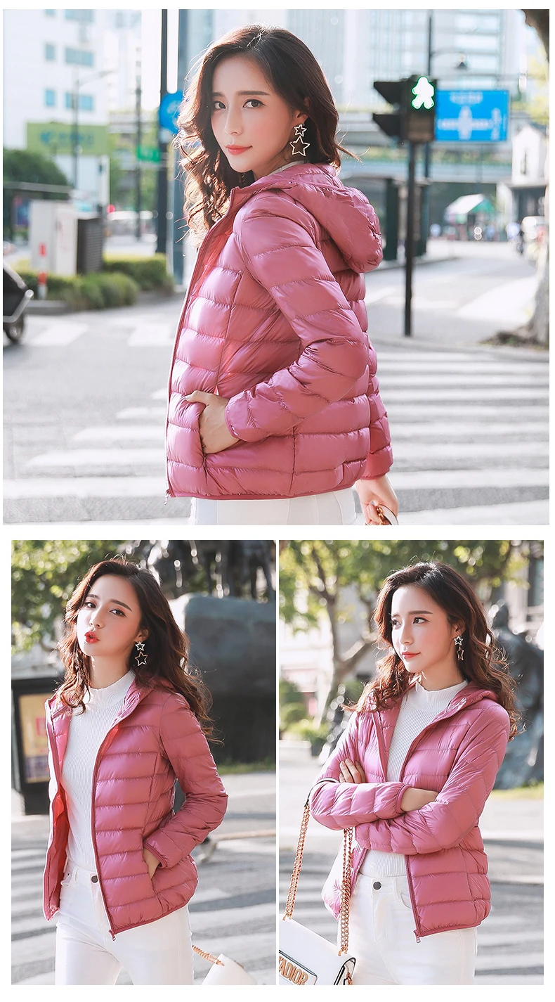 New Women Thin Down Jacket White Duck Down Ultralight Jackets Autumn and Winter Warm Coats Female Portable Outwear 2023