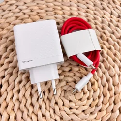 High - Speed 120W GaN SuperVOOC Dual Port Wall Charger with USB - A & USB - C - EU with Cable