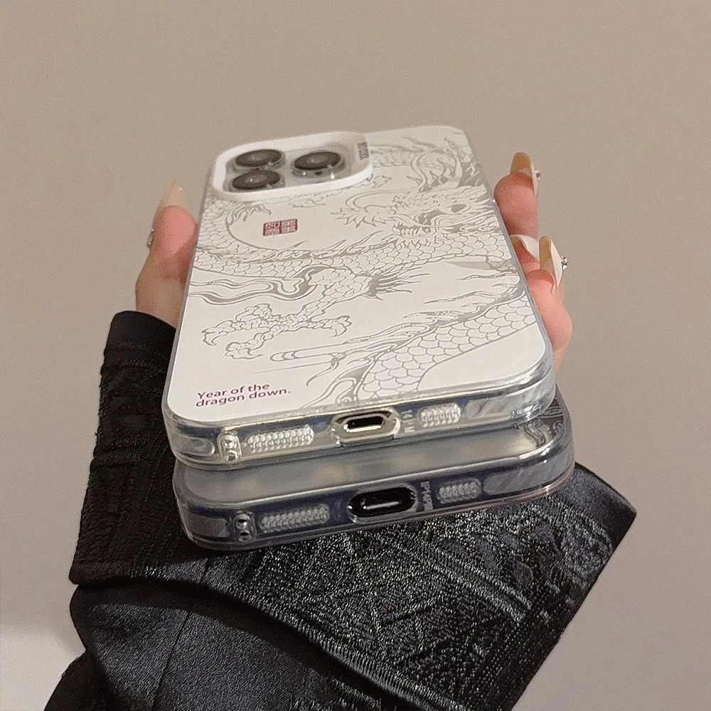 PC Hard Case for iPhone, Chinese Dragon, Zodiac Pattern, IMD Advanced Laser Technology, iPhone 15, 14 Plus, 13 Pro Max, 12, 11