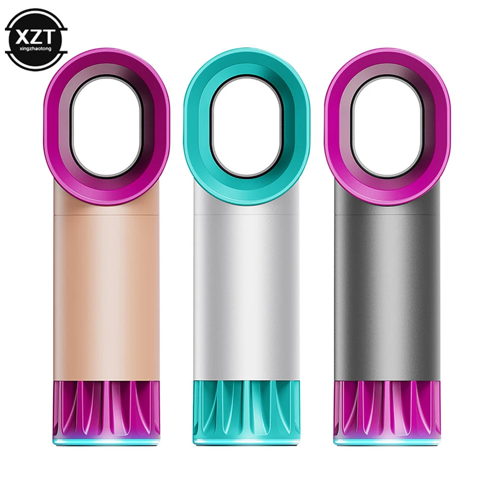 USB Charging Mini Handheld Fan Electric Bladeless Fan Portable Cordless Handheld Mini Cooler No Leaf Handy New