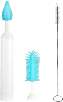 Baby Bottle Cleaner Brush Set, Electric Bottle Tray Cleaning Brush - Replaceable Scrub Tray Cleaning Tool for Mug Lab Glass Women Apartment
