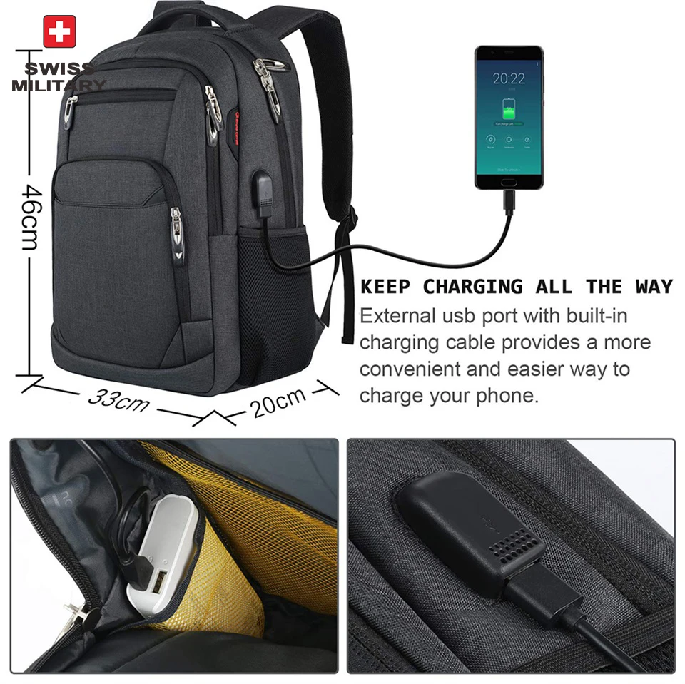 NEW Men 17 Inch Laptop Backpack Large Capacity USB Bag School Waterproof Anti theft Backpack Travel Backpack Mochila