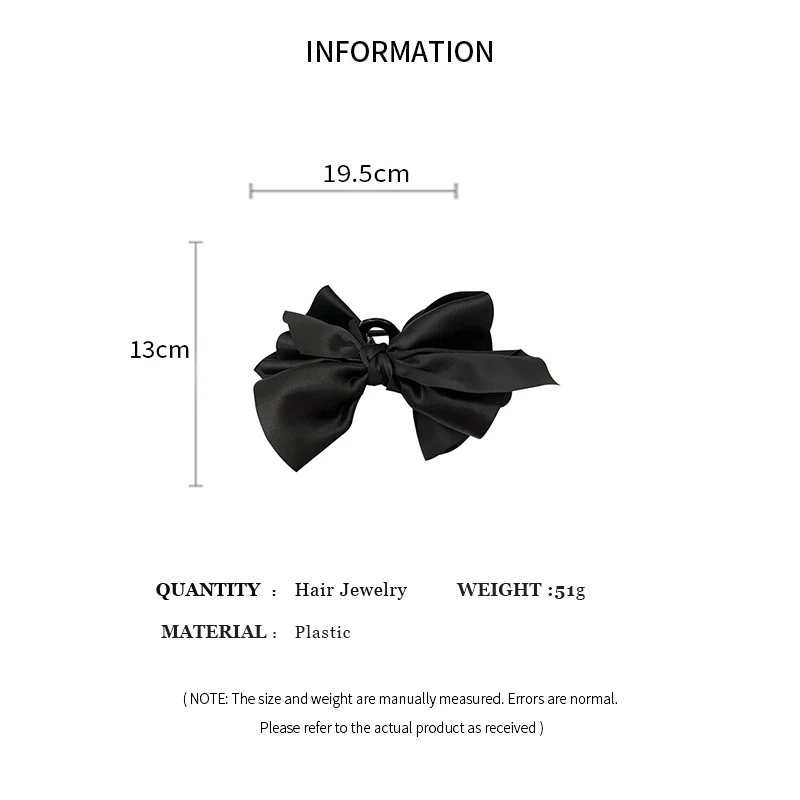 Elegant Large Black Hair Claw Clip - Trendy Solid Color Accessory