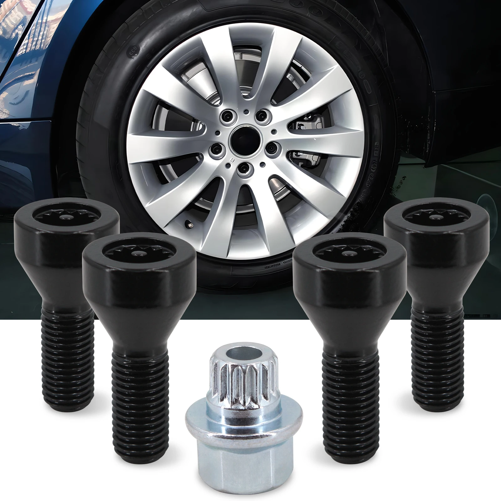 thumbnail image 2 of Cnaloo12 1pc Metal Locking Scoket Adaptor Wheel Nut Screw 2 of 9