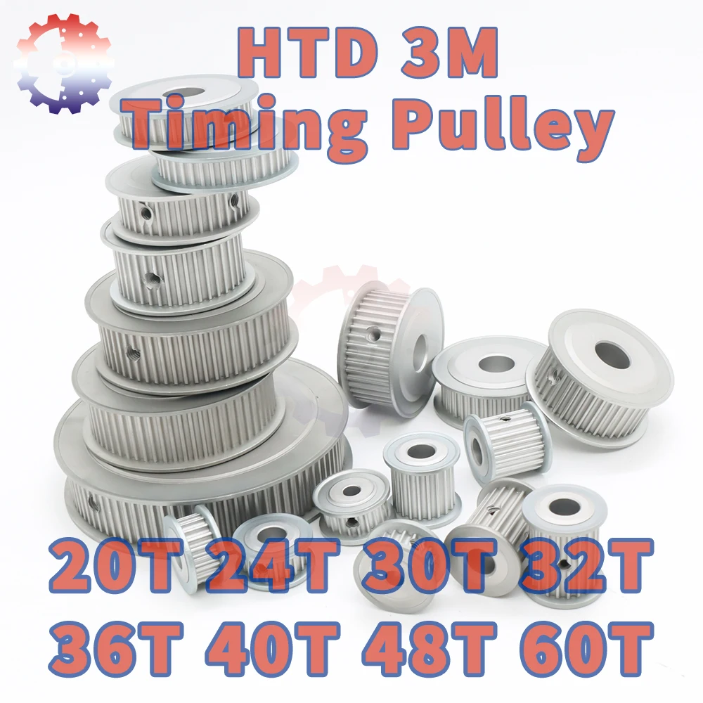 Timing Pulley HTD 3M Synchronous Wheel 3M Belt Pulley 20Teeth 30Teeth 40Teeth 60Teeth HTD3M 20T 24T 30T 32T 40T 48T 60T