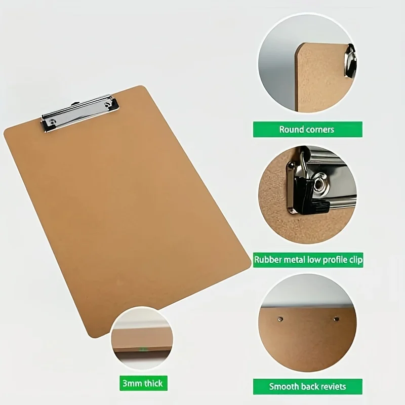 1/4pcs A4 Wooden Folder Board Writing Pad Board Clip Painting Board Clip Meeting Record Board Clip Portable Office,School Suppli 4