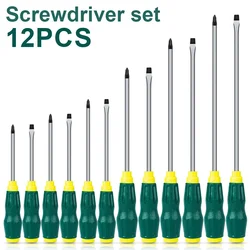 Versatile Magnetic Insulated Screwdriver Set - Precision Repair Hand Tools (12pcs green)