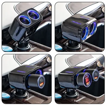 1 pz nuovo auto un punto due caricabatteria per auto accendisigari un punto due caricabatteria per auto multifunzionale può essere regolato a 90 gradi