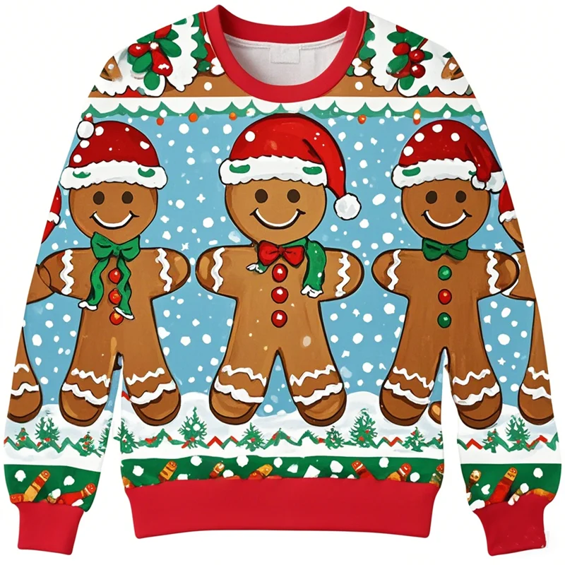 Sweat 3D Noël petit biscuit unisexe