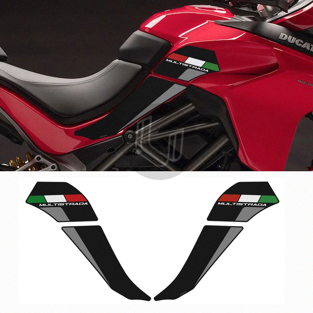 Motorcycle Anti slip sticker Tank Traction Pad Side Knee Grip Protector For Ducati Multistrada 1200 1260 2015-2020