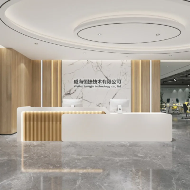 

Mobile Corner Reception Desks Consable European Modern Front Desk Luxury Rostrum Recepcion Mostrador Beauty Salon Furniture