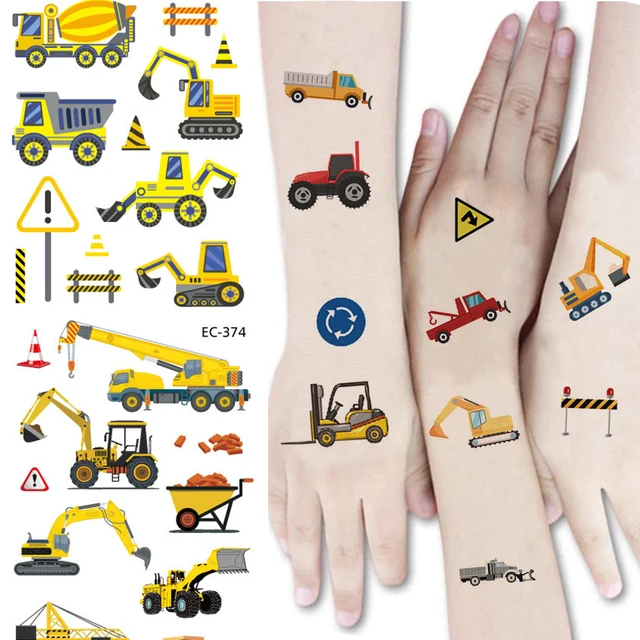 Tatuaggi Temporanei Auto E Camion Per Bambini - 14 Fogli Con 110+ Design, Impermeabili - Foto 5