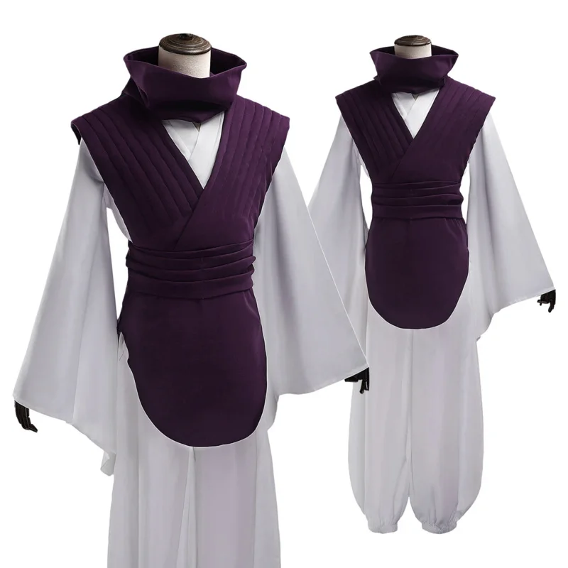 

HOLOUN Jujutsu JJK Manga Anime Choso Cosplay Costume Purple Vest Neck Gaiter Belt White Elastic Pants Top Gift