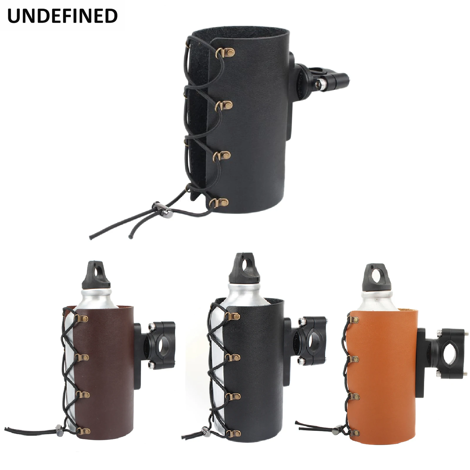 Motorcycle Cup Holder PU Leather 2228mm Handlebar Drink Holders Coffee