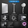 8/10Inch Bathroom Shower Set Adjustable High Pressure Shower System with 5mode Hand Showerhead Stainless Steel Shower Faucet Set 6
