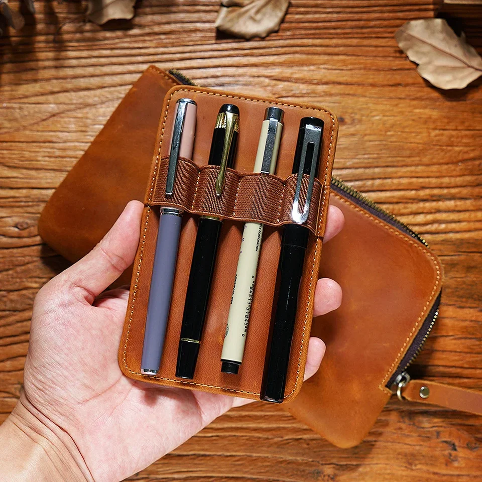 Leather Croco PEN CASE ORGANIZER Display PEN COLLECTION 11 Pen Case