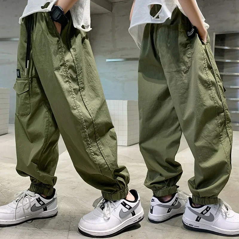 

2024 Teen Big Boys Cargo Pants Autumn Boys Trousers Casual Kids Sport Pants Teenage Children Clothes For Boys 5 6 7 8 9 14 Year